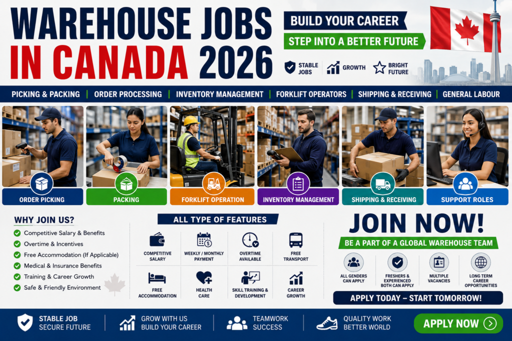 Warehouse Jobs in Canada 2026 – High Salary – Apply Online for Latest Vacancies